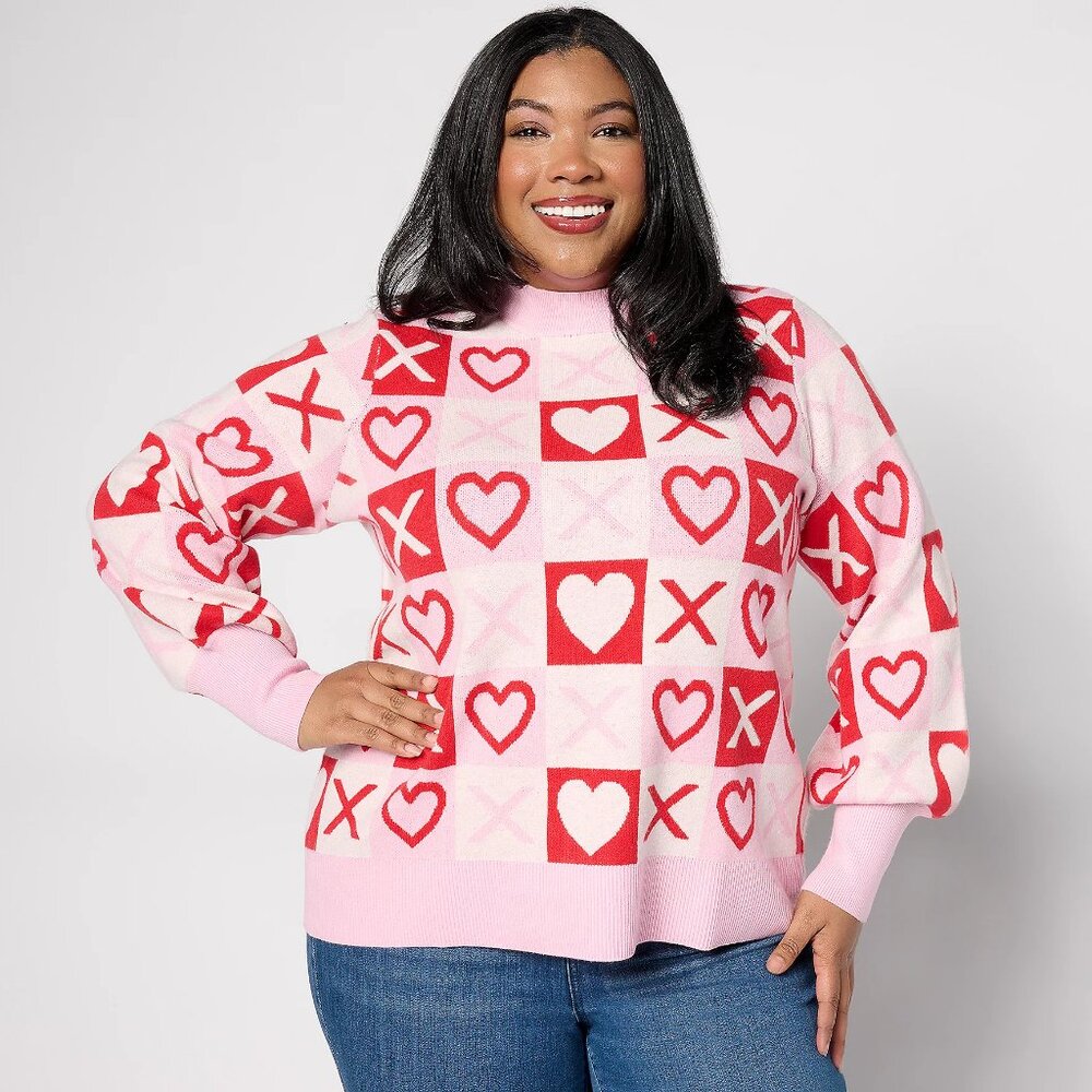 Studio Park x Courtney Khondabi Heart Sweater- Red (Sz M) A632485 -